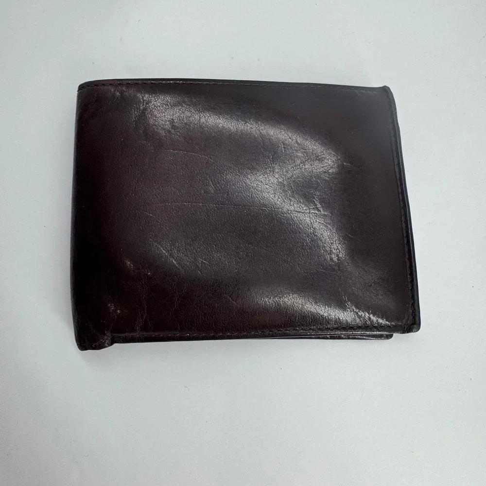 Tumi Men's Leather Bifold Wallet - Dark Brown